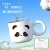 Creative Panda Ceramic mug Gift box, white porcelain coffee milk, office cool and warm dual-purpose, cute and fun daily necessities details Picture